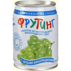 Фрутинг Кореи Мультифрут с кусочками винограда, 0.238 л (ж/б)
