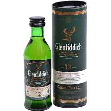 Виски Glenfiddich / Гленфиддик, 12 лет, 40%, 0.05 л (в тубусе)