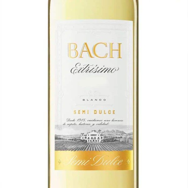 Вино Bach, Extrisimo Blanco Semi Dulce / Бах, Екстрісімо Бланко Семі Дульче, Біле, Напівсолодке, 12%, 0.75 л