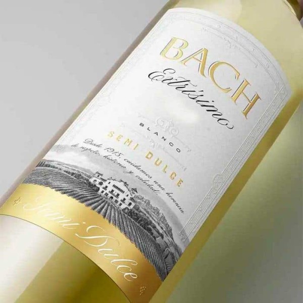 Вино Bach, Extrisimo Blanco Semi Dulce / Бах, Екстрісімо Бланко Семі Дульче, Біле, Напівсолодке, 12%, 0.75 л