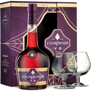 Коньяк Courvoisier / Курвуазьє, VS, 40%, 0.7 л + 2 келихи (под. наб.) [5010496006276]