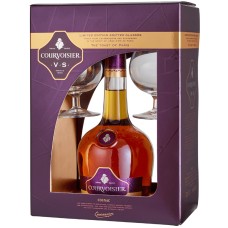 Коньяк Courvoisier / Курвуазье, VS, 40%, 0.7 л + 2 бокала (под. наб.)