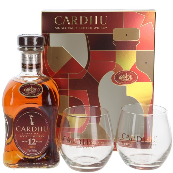 Віскі Cardhu / Карду, 12 років, 40%, 0.7 л + 2 склянки (под. наб.)