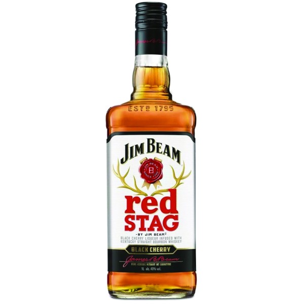 Виски-ликер Jim Beam, Black Cherry (Red Stag) / Джим Бім, Чорна вишня (Ред Стаг), 32.5%, 1 л