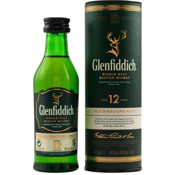 Виски Glenfiddich / Гленфиддик, 12 лет, 40%, 0.05 л