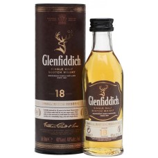 Виски Glenfiddich / Гленфиддик, 18 лет, 40%, 0.05 л (в тубусе)