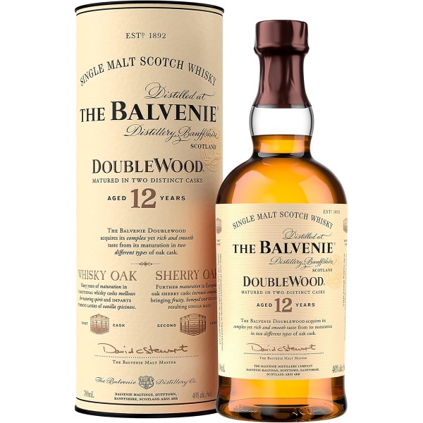 Віскі Balvenie, DoubleWood / Балвені, Даблвуд, 12 років, 40%, 0.7 л (в тубусі)