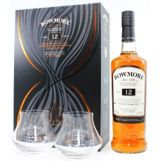 Виски Bowmore / Боумор, 40%, 0.7 л + 2 стакана (под. наб.)