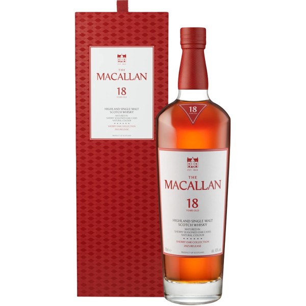 Виски The Macallan, Sherry Oak Cask / Макаллан, Шерри Оак Каск, 18 лет, 43%, 0.7 л 43% (в коробке)