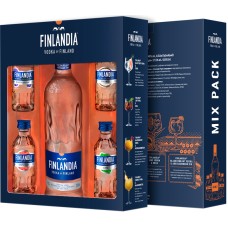 Набор водки Finlandia / Финляндия, 40%, 0.5 л + 0.05 л х 4 шт