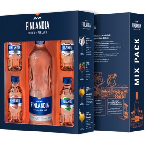 Набір горілка Фінляндії Finlandia 0.5 л + 0.05*4 [5099873703182]