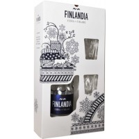 Водка Финляндии Finlandia / Финляндия, 40%, 0.7 л, (подарочная упаковка + 2 рюмки) [6412709121773]