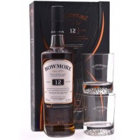 Віскі Bowmore 12 YO 0.7 л 40% у подарунковій упаковці + 2 склянки [5010496006047]