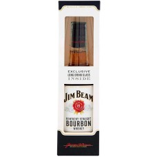Виски бурбон Jim Beam, White / Джим Бим, Уайт, 40%, 0.7 л + бокал (под. наб.)