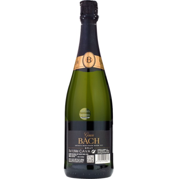 Вино игристое Bach, Cava, Brut Gran Bach / Бах, Кава, Брют Гран Бах, Белое, Сухое, 11.5%, 0.75 л
