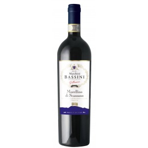 Вино Італії Marchesi Bassini Morellino di Scansano DOCG, Toscana, 12, 0%, Червоне, Сухе, 0.75 л. [8002153224496]
