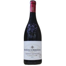 Вино Франции Baron d'Arignac Cabernet Sauvignon / Барон д'Ариньяк Каберне Совиньон, Красное, Сухое, 0.75 л