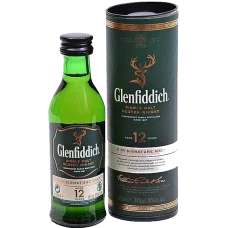 Віскі Glenfiddich / Гленфіддік, 12 років, 40%, 0.05 л (в тубусі)