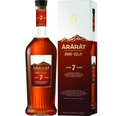 Бренді Ararat, Ani / Арарат, Ані, 7 років, 40%, 0.7 л (в коробці)