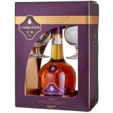 Коньяк Courvoisier / Курвуазьє, VS, 40%, 0.7 л + 2 келихи (под. наб.)