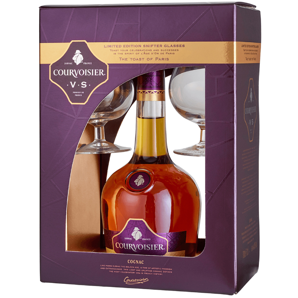 Коньяк Франции Courvoisier / Курвуазье, VS, 40%, 0.7 л + 2 бокала