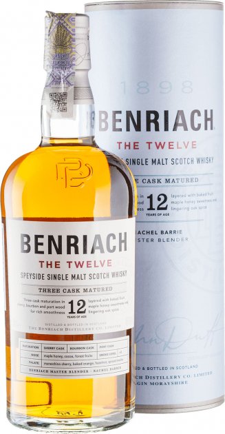 Виски Шотландии BenRiach / Бенриах, 12 лет, 40%, 0.7 л (в тубусе